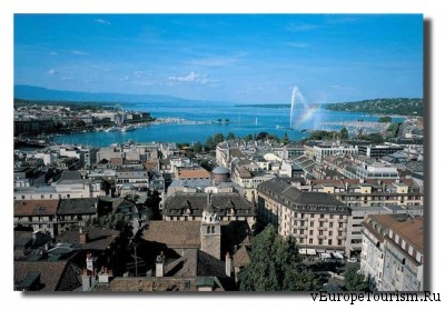 Крупный и красивый город Швейцарии Женева