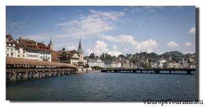 Красивый город Люцерн в Швейцарии