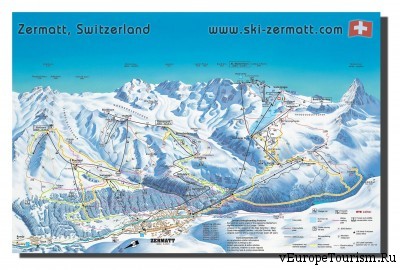 Схема трасс горнолыжного курорта Церматт
