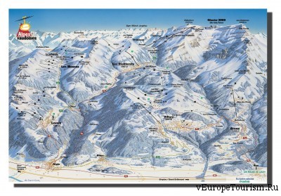 Схема трасс горнолыжного курорта Виллар в Швейцарии